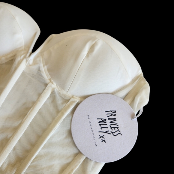 NWT Princess Polly Bustier Corset Top Ivory/White Mesh Boned Festival Top Size 6 - Picture 6 of 13